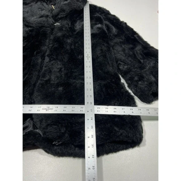 Iman Faux Fur Black Women Coat‎ Size XL - Picture 10 of 11